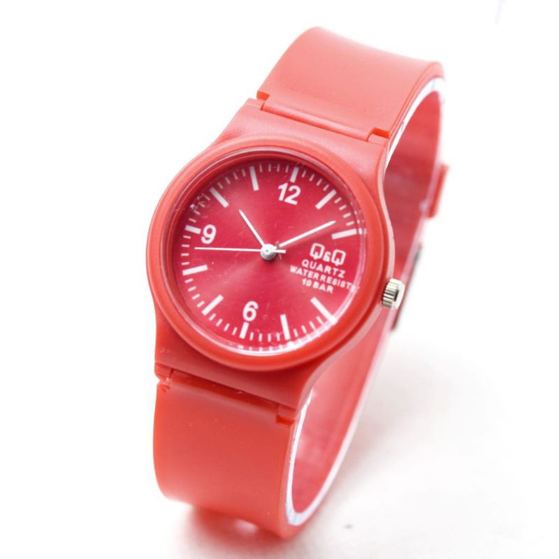 Jam Tangan QQ Rubber Silicon Silikon Wanita Pria Unisex Warna Warni Analog Quartz