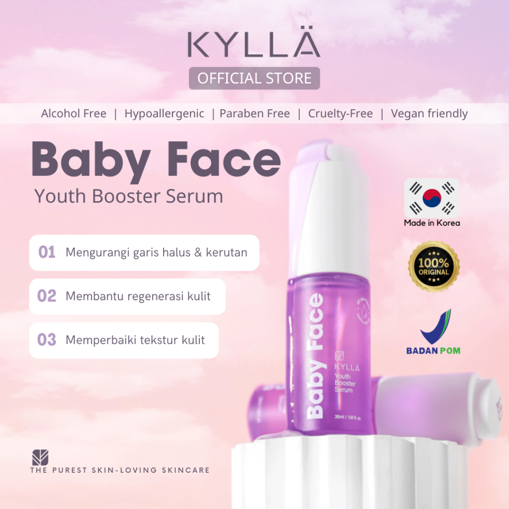 KYLLA Baby Face Youth Booster Serum 35ml SERUM WAJAH ANTI AGING MENCEGAH KERIPUT