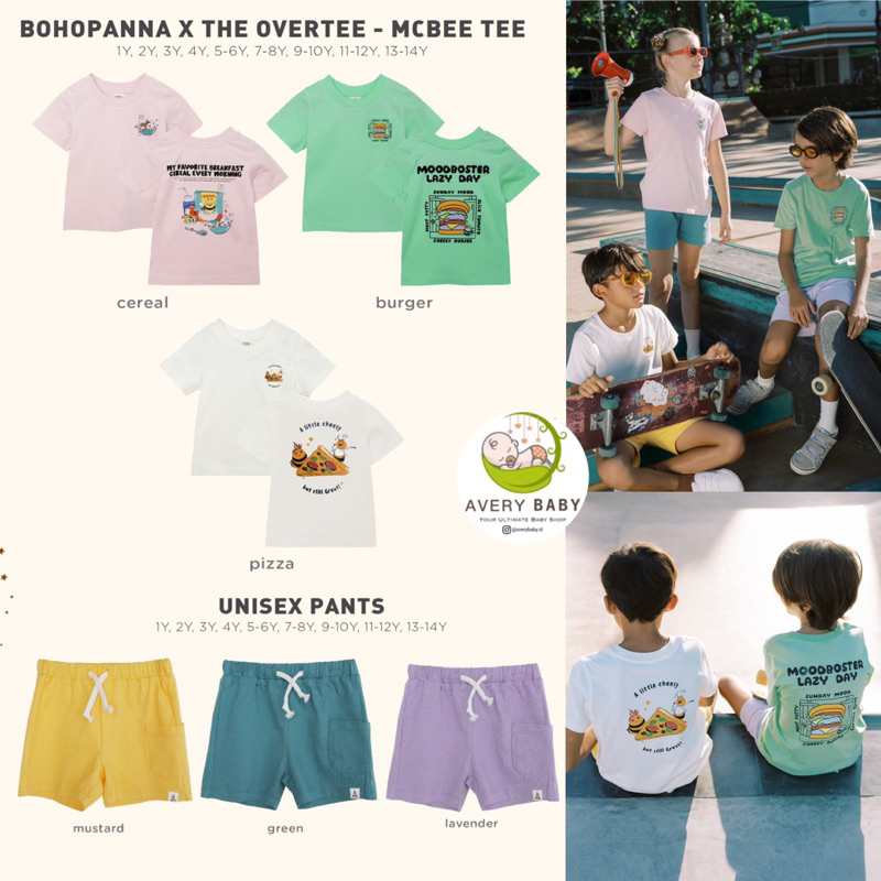 BOHOPANNA MCBEE TEE / BOHOPANNA X THE OVERTEE MCBEE TEEE SET NEW COLECTION / SETELAN ANAK / the overtee anak