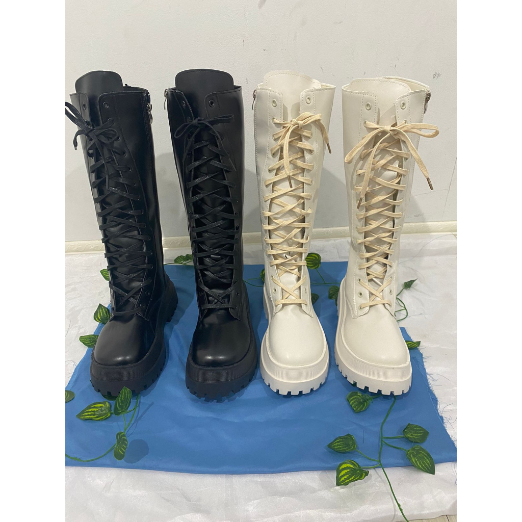 HS / Sepatu Boots Panjang Wanita Hak Sedang Fashion 284