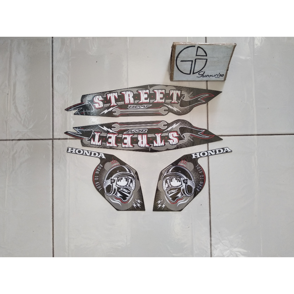 Striping Sticker Lis Honda Beat Street  2022 2023 Hitam Original