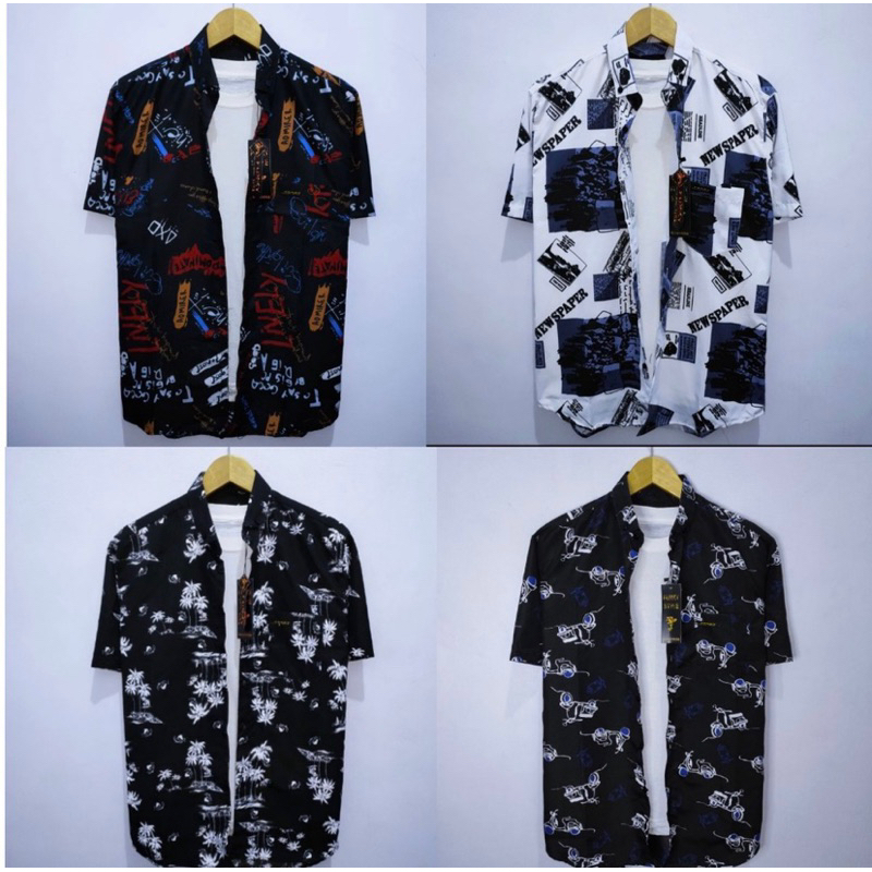 KEMEJA MOTIF PRIA LENGAN PENDEK - KEMEJA COWO - KEMEJA MOTIF TERBARU 2023 - KEMEJA MOTIF PRIA KEREN 