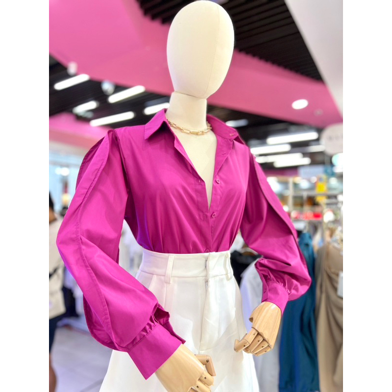 ATASAN MASAYA MODEL LENGAN PANJANG GELOMBANG BLOUSE PREMIUM IMPORT BANGKOK (BJMSY7881)