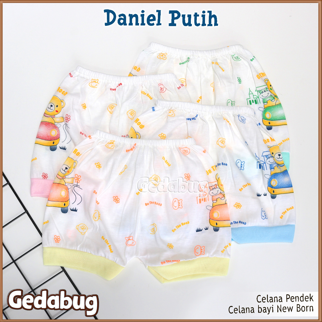 3 Pcs - Celana Anak Daniel PUTIH Pendek / Celana Anak Motif Print | Gedabug