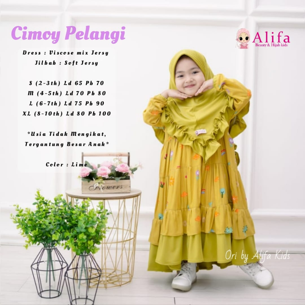 Gamis Anak Cimoy Matt Viscose Mix Jersey Original Alifa