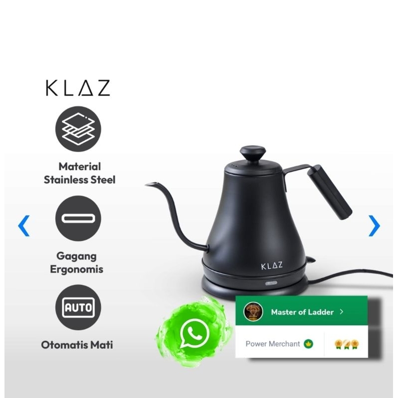 Klaz kettle listrik Leher Angsa /Kettle Gooseneck Electrik 800 ml