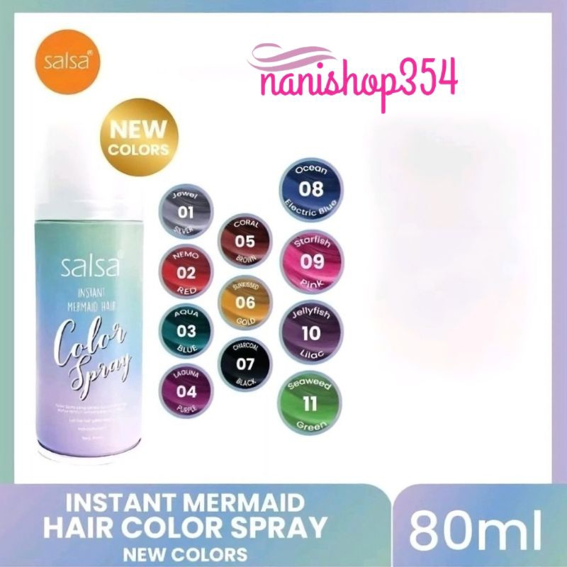 Salsa Instant Mermaid Hair Color Spray Pewarna Rambut Sementara Tidak Permanen - Netto 80 ml