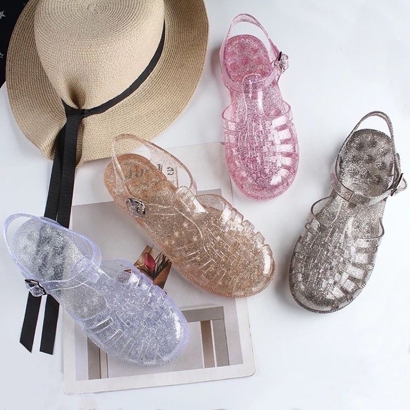 Sandal  jelly Glitter kekinian sandal cewek Glitter import