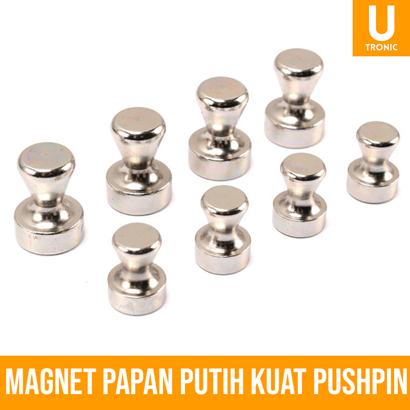 

Magnet Papan Putih KUAT Pushpin Anti karat High quality (tempel 9 lembar A4) (X820)