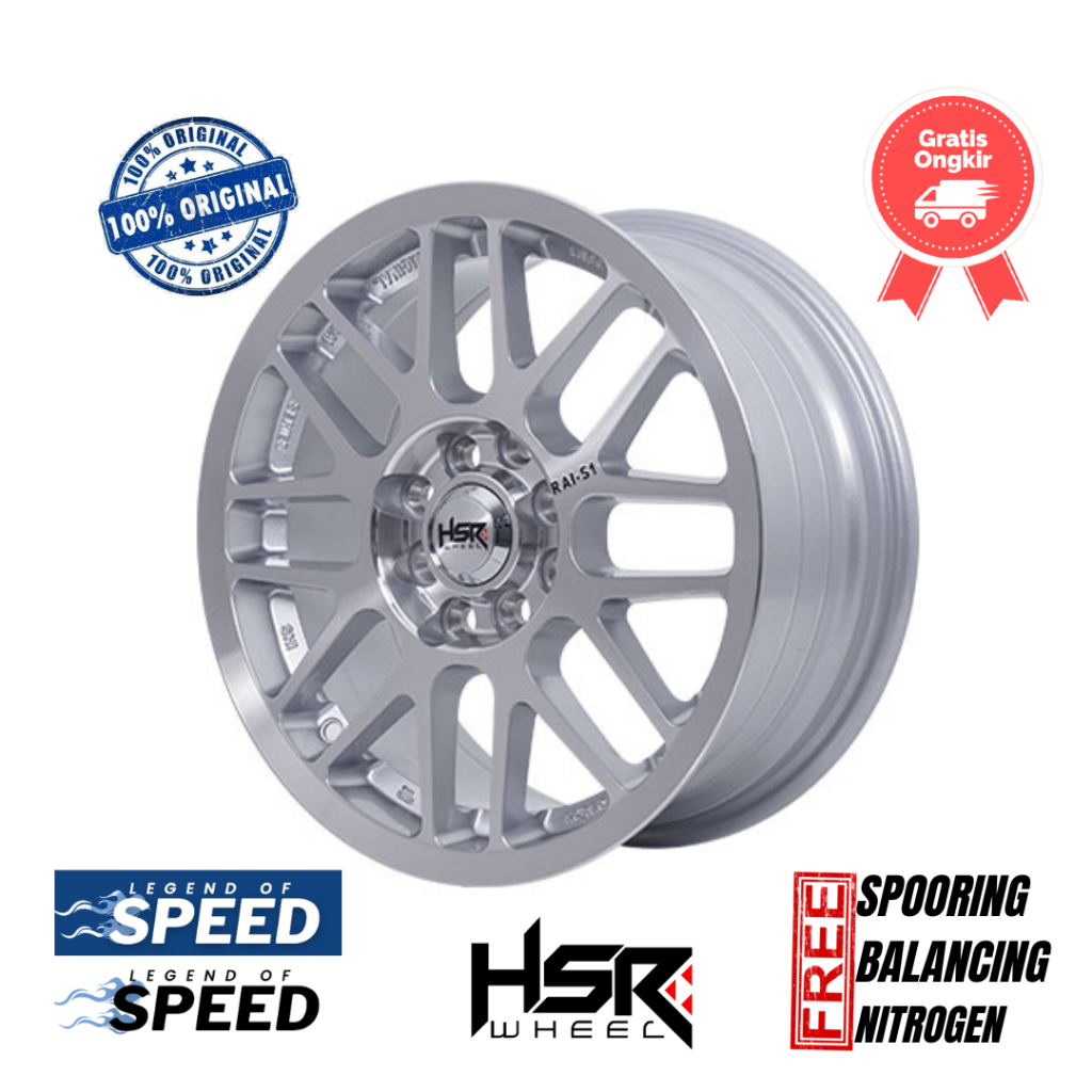 Velg HSR Ring 15 RAI-S1 (Jazz,Brio,Ayla,Agya,Kijang Dll)