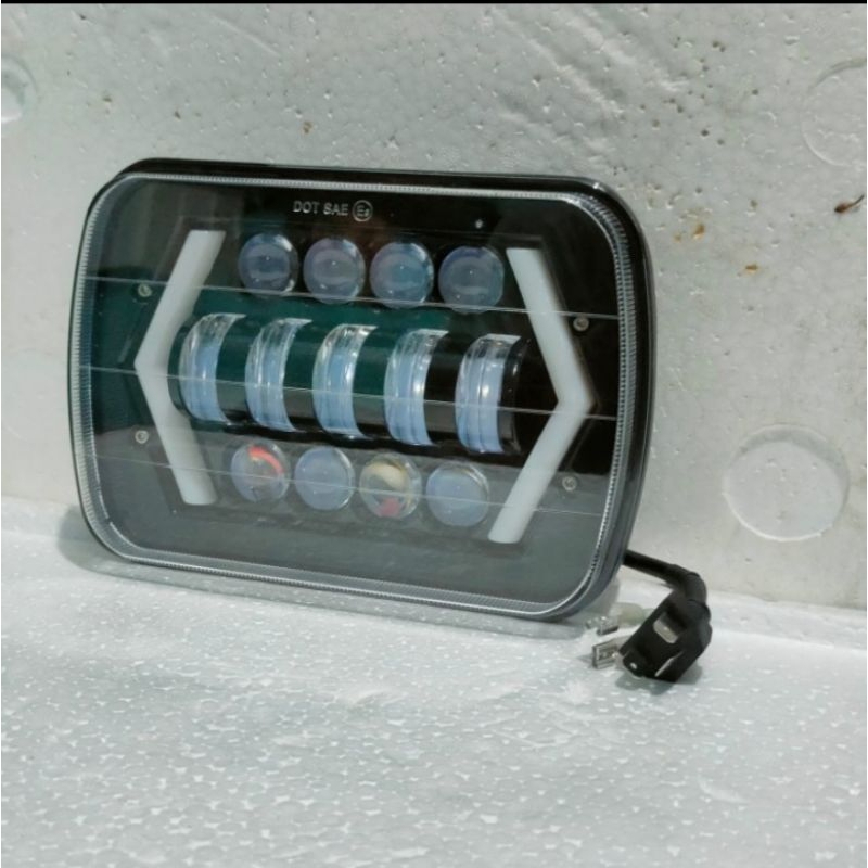 Lampu LED Daymaker Kotak 7 inch High Low Motor Mobil