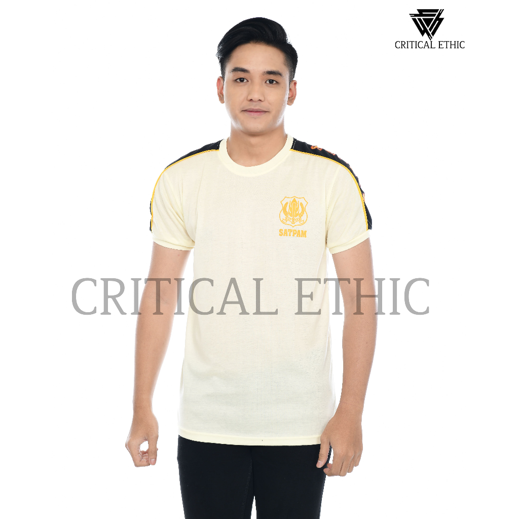 CRITICAL : KAOS VAVING SATPAM CREAM BAJU VAVING SECURITY PENDEK CREAM MODEL TERBARU