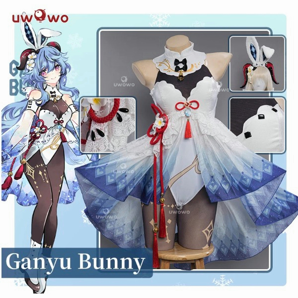 PRE-SALE UWOWO Exclusive Genshin Impact Fanart Ganyu Bunny Suit Cosplay Cute Costume Ganyu Hutao Keqing