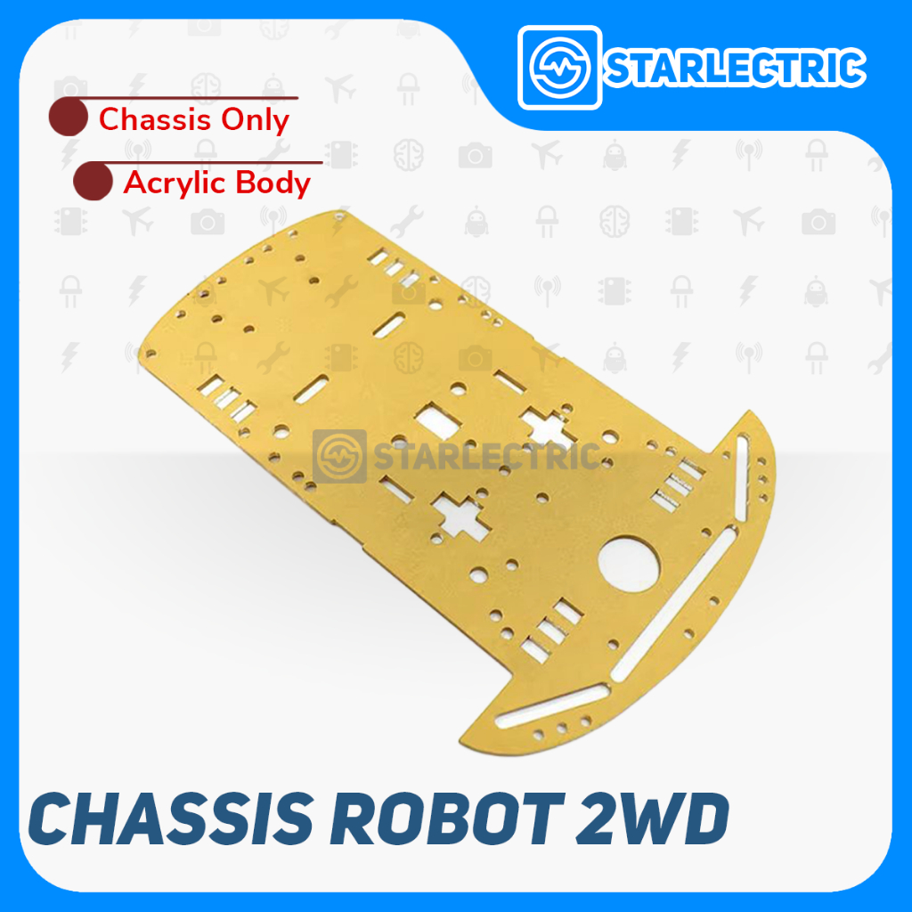 Chassis Acrylic Robot Mobil 2WD Sasis Akrilik Smart 2 WD Bening Clear