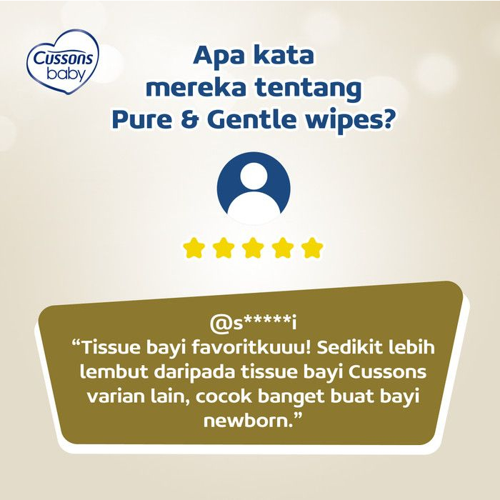 [BPOM] Cussons Baby Newborn Wipes Sensitive 45's / Cusson New born Tissue Bayi / Tisu Bayi