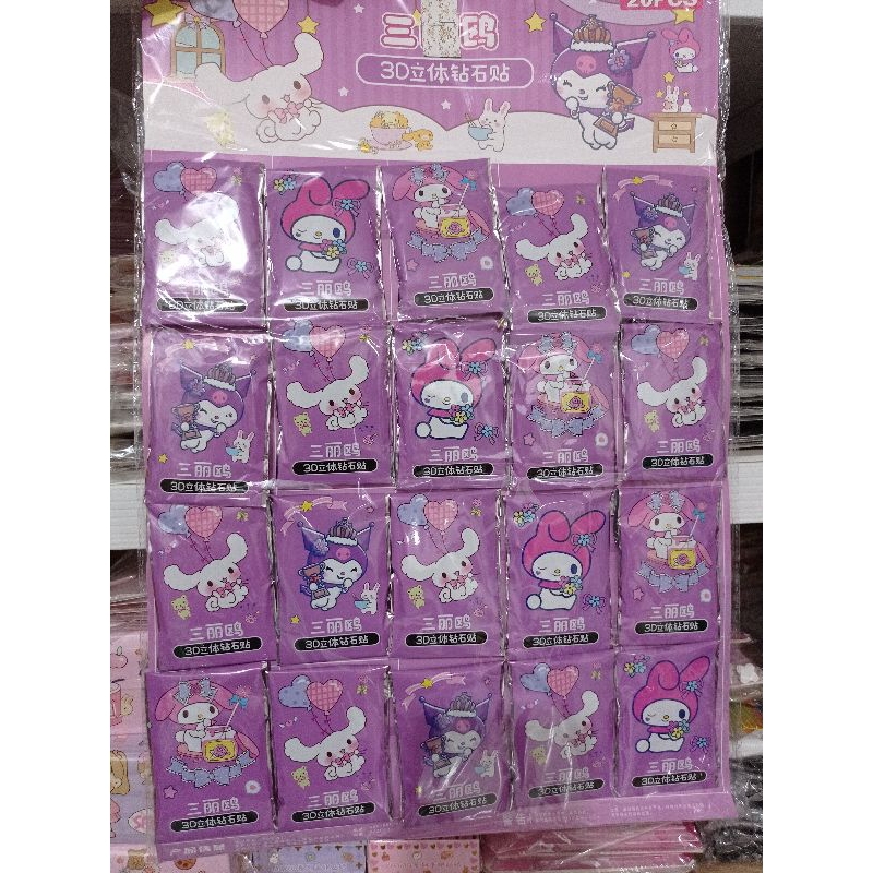 3pcs Stiker Diamond Sanrio|Stiker Manik|Stiker DIY