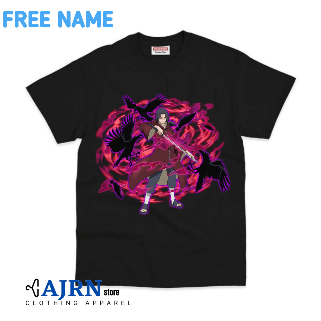 KAOS BAJU ANAK UCIHA ITACHI LAKI LAKI /PEREMPUAN BAHAN PREMIUM (FREE NAMA)