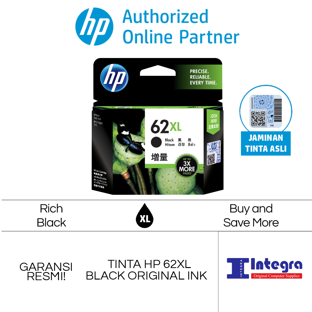 Tinta HP 62 XL Black Original Cartridge - C2P06AA - Officejet OJ 200, 250