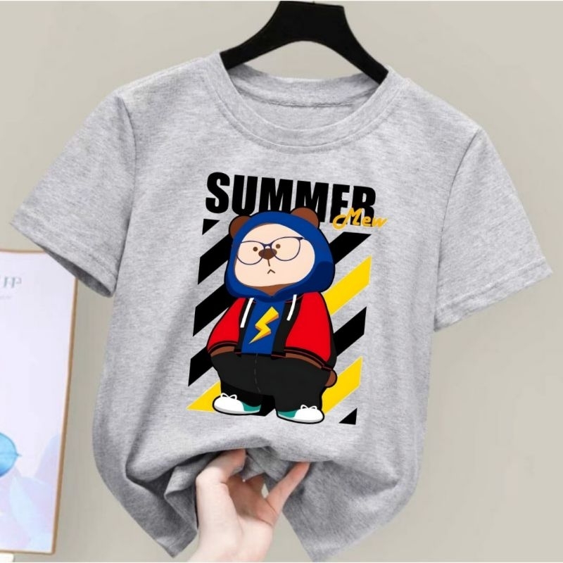 Dunia.Oblong-Kaos Anak Laki Laki Dan Perempuan Unisex Summer Baju Oblong Anak Kaos Distro Anak Laki Laki atasan Anak Cewek Usia 2-10 Tahun