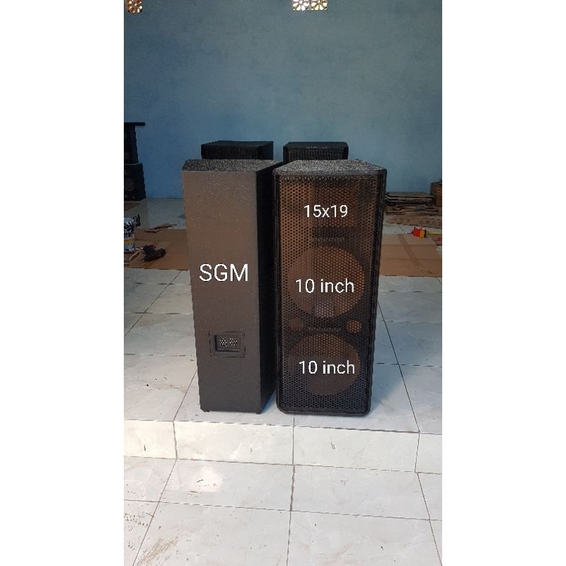 Box speaker 10 inch double dan horn 15x19