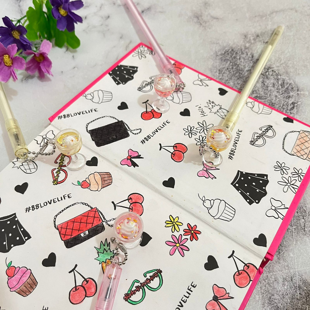 

Pulpen gantungan cocktail es krim sundae V2 pen bolpen alat tulis kant - 1pcs