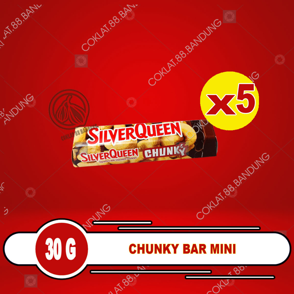 SILVERQUEEN CHUNKY BAR KECIL 26gr X 5 pcs, COKLAT SILVERQUEEN CHUNKY BAR MINI 26 gr CHOCOLATE