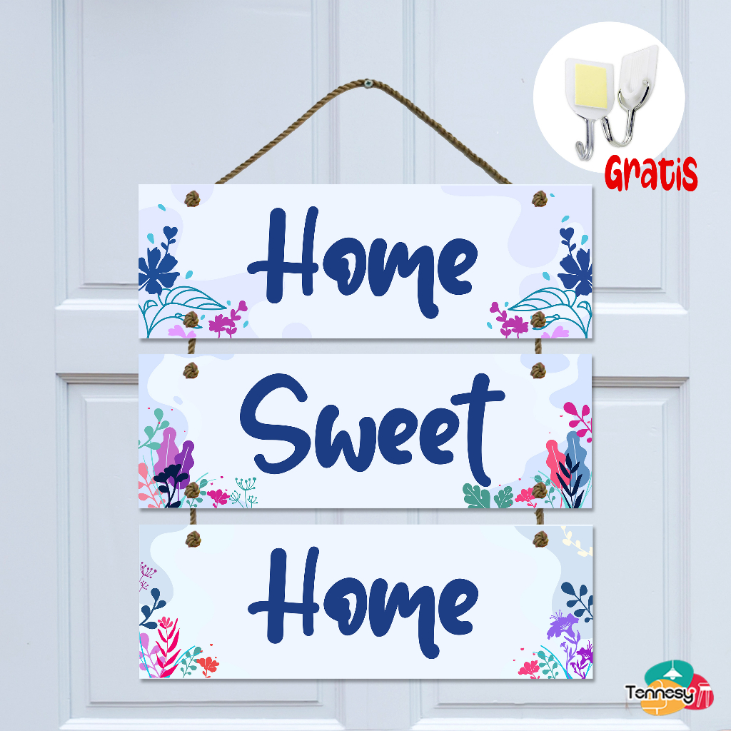 HIASAN DINDING SUSUN HOME SWEET HOME  PAJANGAN KAYU DEKORASI DINDING RUMAH 1 SET