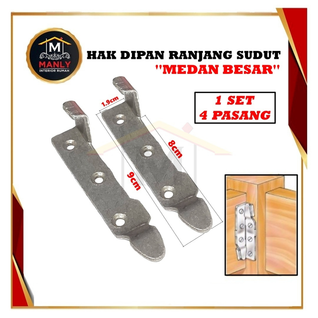 Hak Ranjang Sudut / Bracket Medan Bed Fitting Engsel / Hak DIpan Cantol