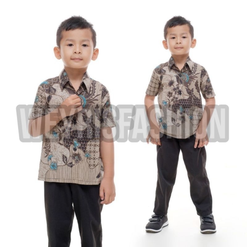 TERBARU Couple Sweet | Kids Batik Couple Baju Kemeja Hem Couple Ayah dan Anak Laki-laki Batik Motif Sekarjagad