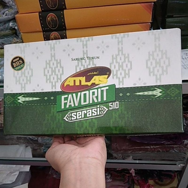 Sarung Tenun Atlas Favorit Serasi Hijau motif BHS