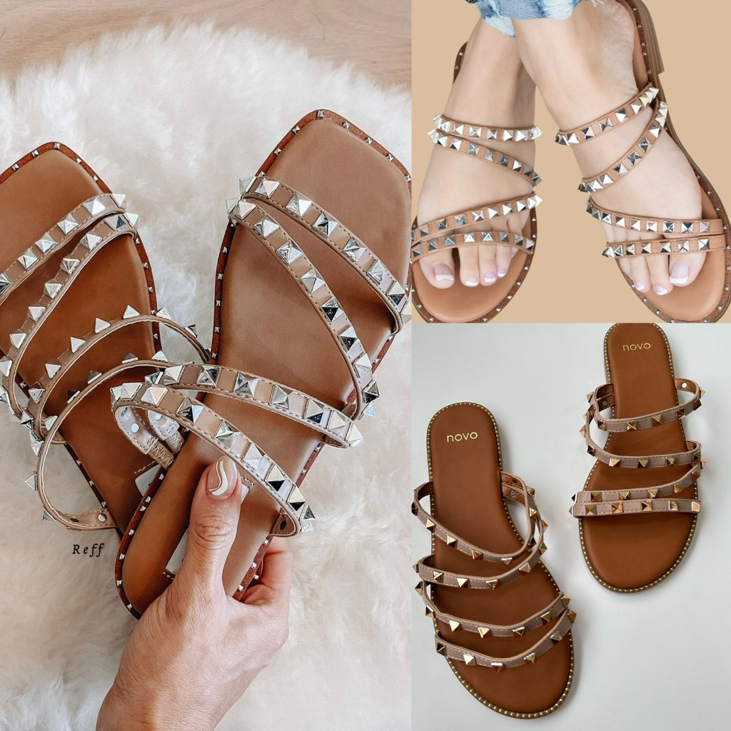 NV studed flat sandals