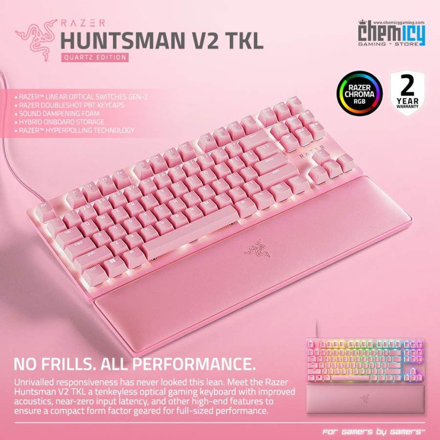 Razer Huntsman V2 TKL Quartz Mechanical Gaming Keyboard