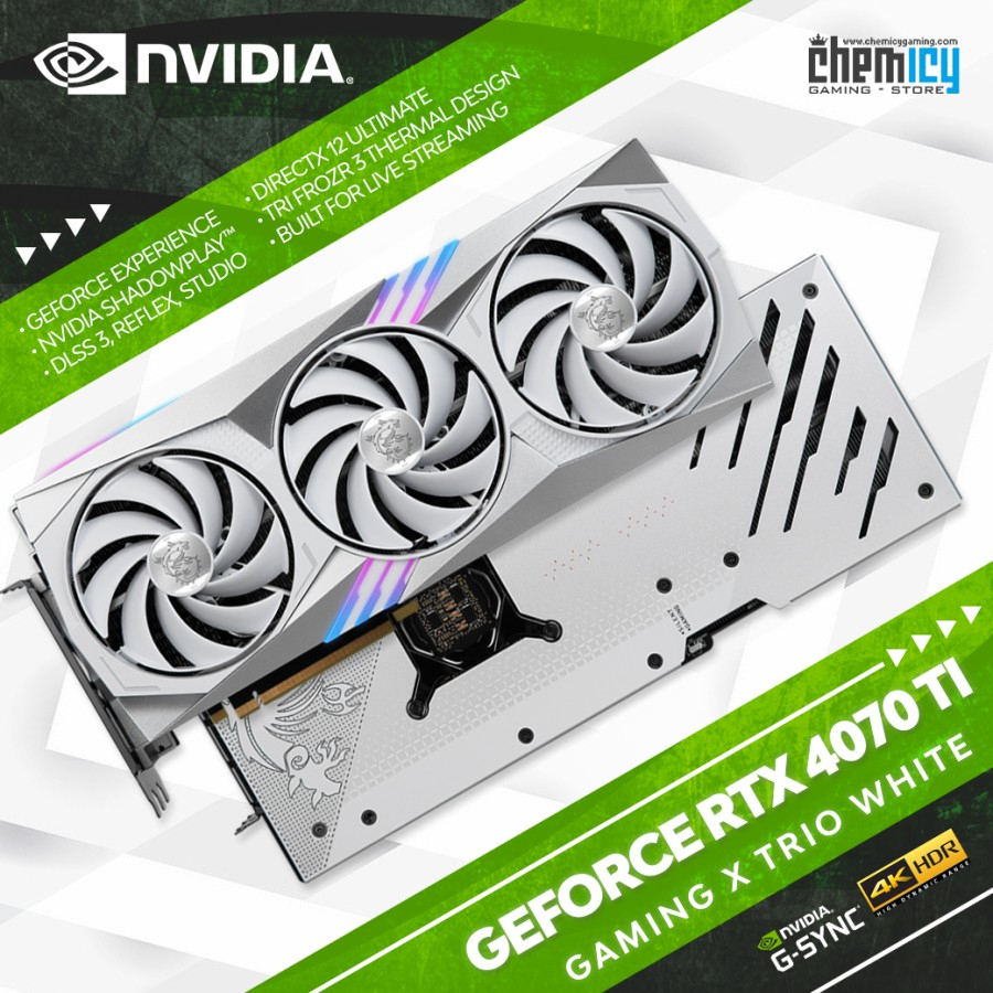 MSI Nvidia GeForce RTX 4070 Ti Gaming X Trio 12G White