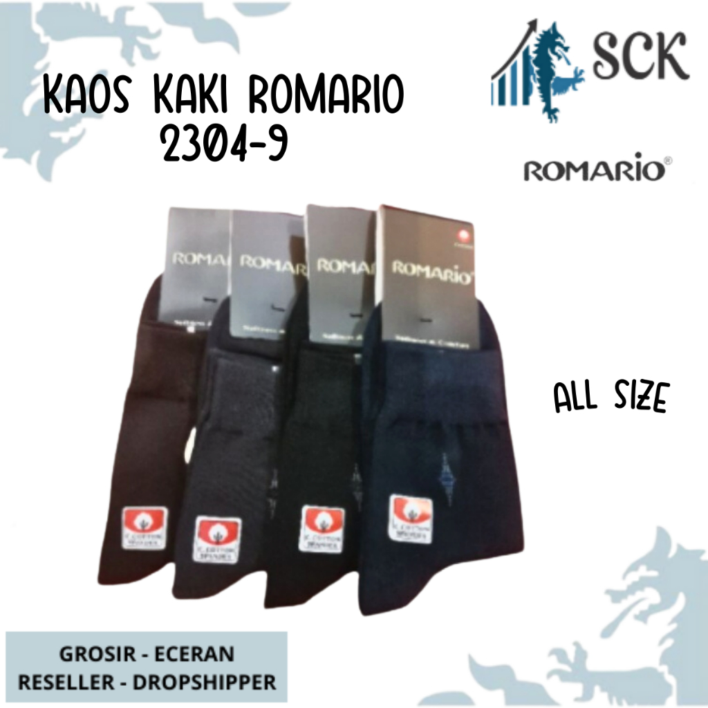 Kaos Kaki Pria ROMARIO 2309 2304 2303 Panjang SEBETIS Casual Halus / Perlengkapan Kerja Formal / Kebutuhan Kantor  - sckmenwear GROSIR