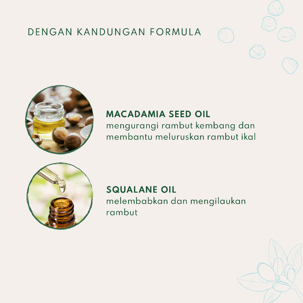 Beamarry Newyork | 2in1 Hair Serum Tonic Macadamia Argan Smooth 110ml | Untuk Rambut Mengembang, Ikal, Tebal Tidak Merata, Susah Diatur, dan Kusam