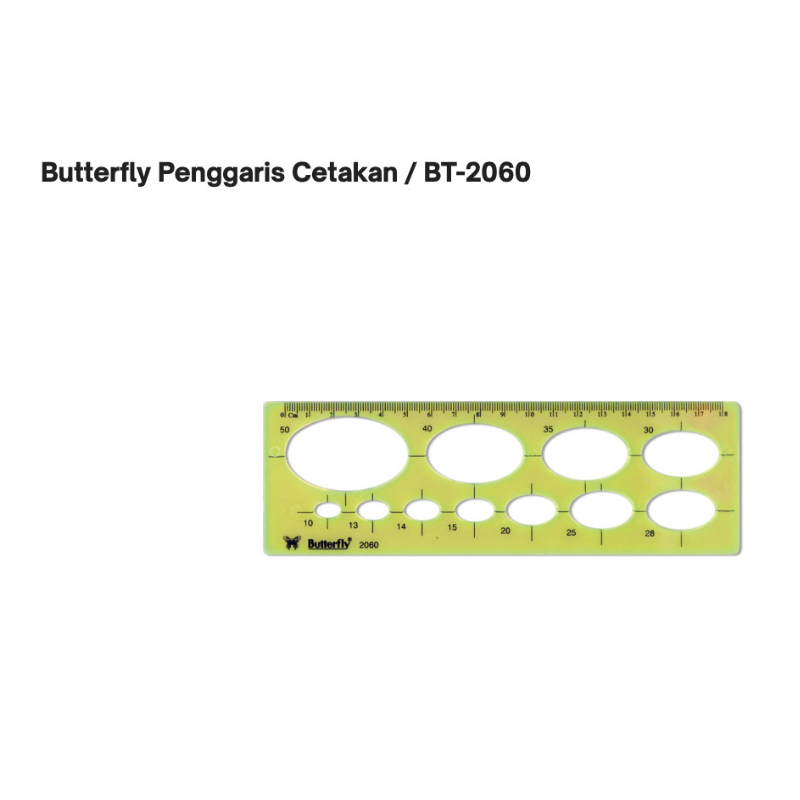

Penggaris Cetakan Butterfly BT 2060 Pengaris Mal