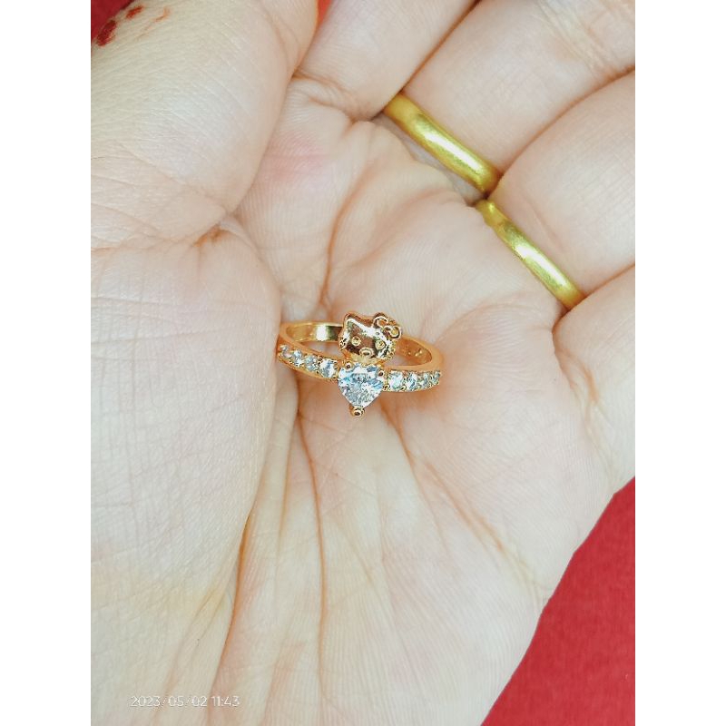 cincin anak kupu lapis emas 18k