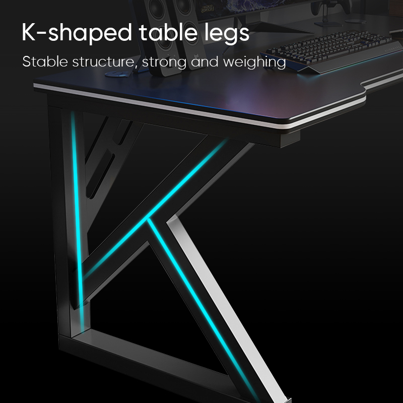 Deli Furniture Meja Gaming / Meja Komputer / Gaming Table Hitam Box Kabel E9151X-4