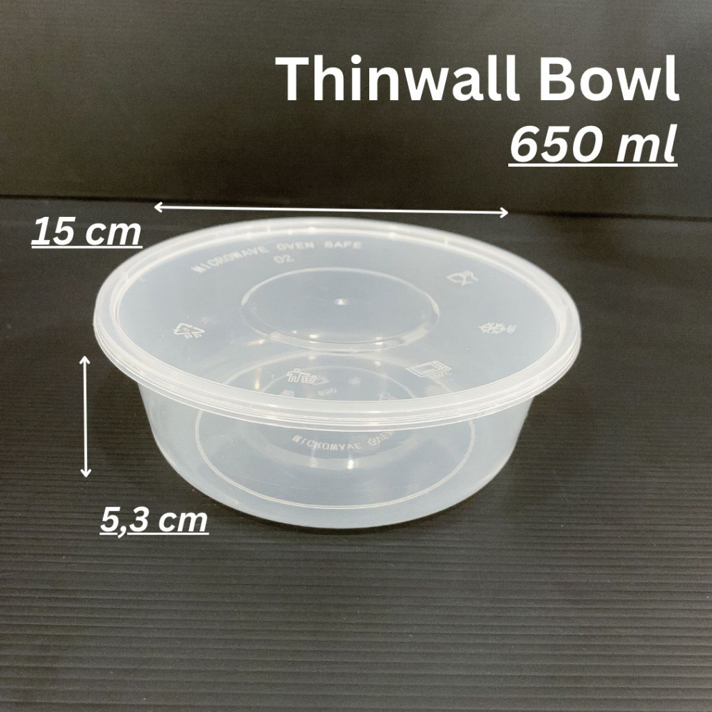 Thinwall bowl 650 ml / mangkok makan plastik