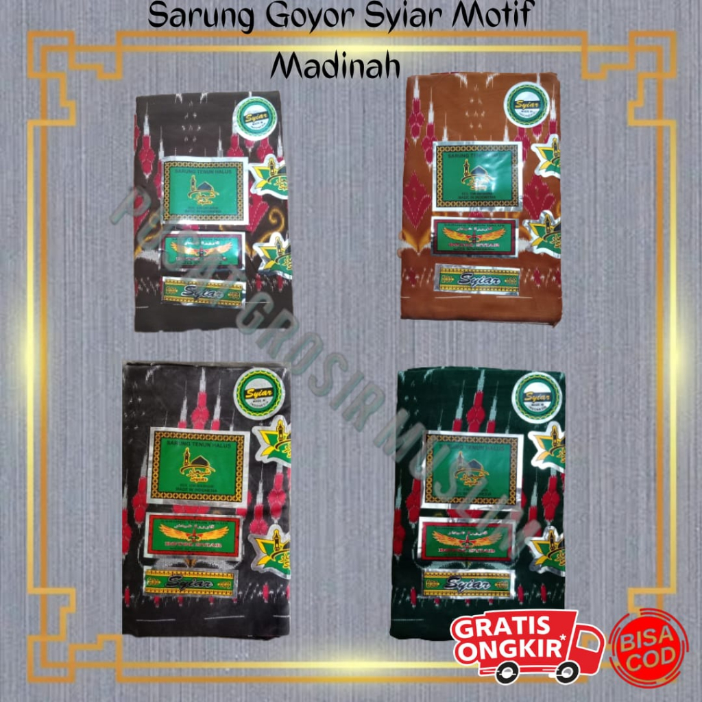 Promo Sarung Goyor Syiar Printing Sarung Goyor Botol Syiar Semi Tenun Motif Madinah Coklat Muda