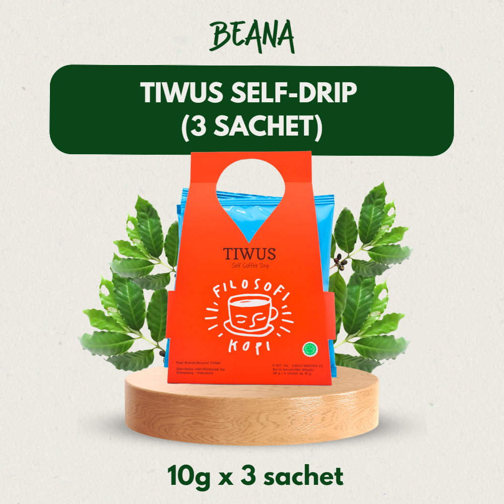 

Tiwus Self Drip Coffee Set (Isi 3 Sachet) | Filosofi Kopi Drip Praktis 30 gr - Beana Roastery Semarang