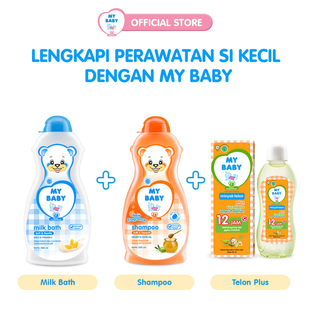 MY BABY Value Set Shampoo Soft &amp; Smooth [200 ml/2 Pcs] - Sampo Bayi Rambut Lembut - Exp: 10.2024