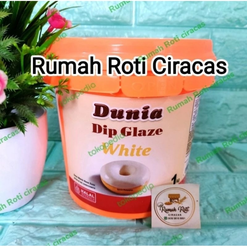 

DUNIA DIP GLAZE WHITE ECO 1KG CELUPAN SELAI TOPPING OLESAN DONAT