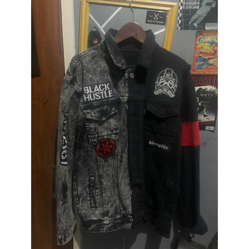 MEMPHIS ORIGINS RIPPED DENIM BLACK HUSTLE