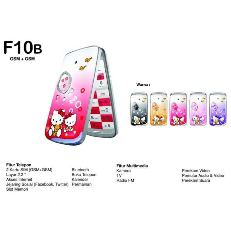 TiPhone F10B Hello Kitty Flip Phone + TV