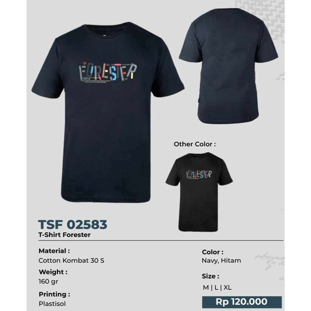 Kaos T-Shirt Forester TSF 02589 02559 02583 02587 02556 Kaos Cowok Pria Thomgear Probolinggo Paiton