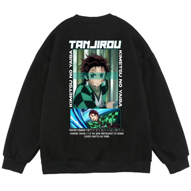 Afterrisen Crewneck Anime Demon Slayer Kimetsu No Yaiba Tanjirou Kamado