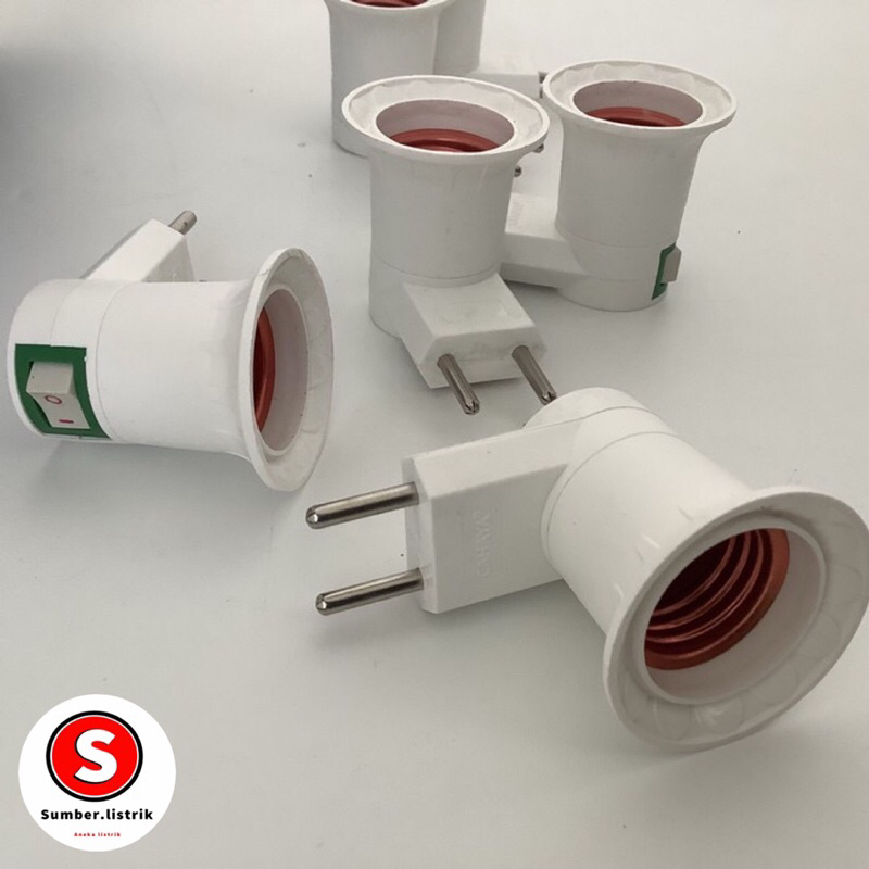 FITTING LAMPU COLOK ON OFF + SWITCH E27 LAMP HOLDER kualitas