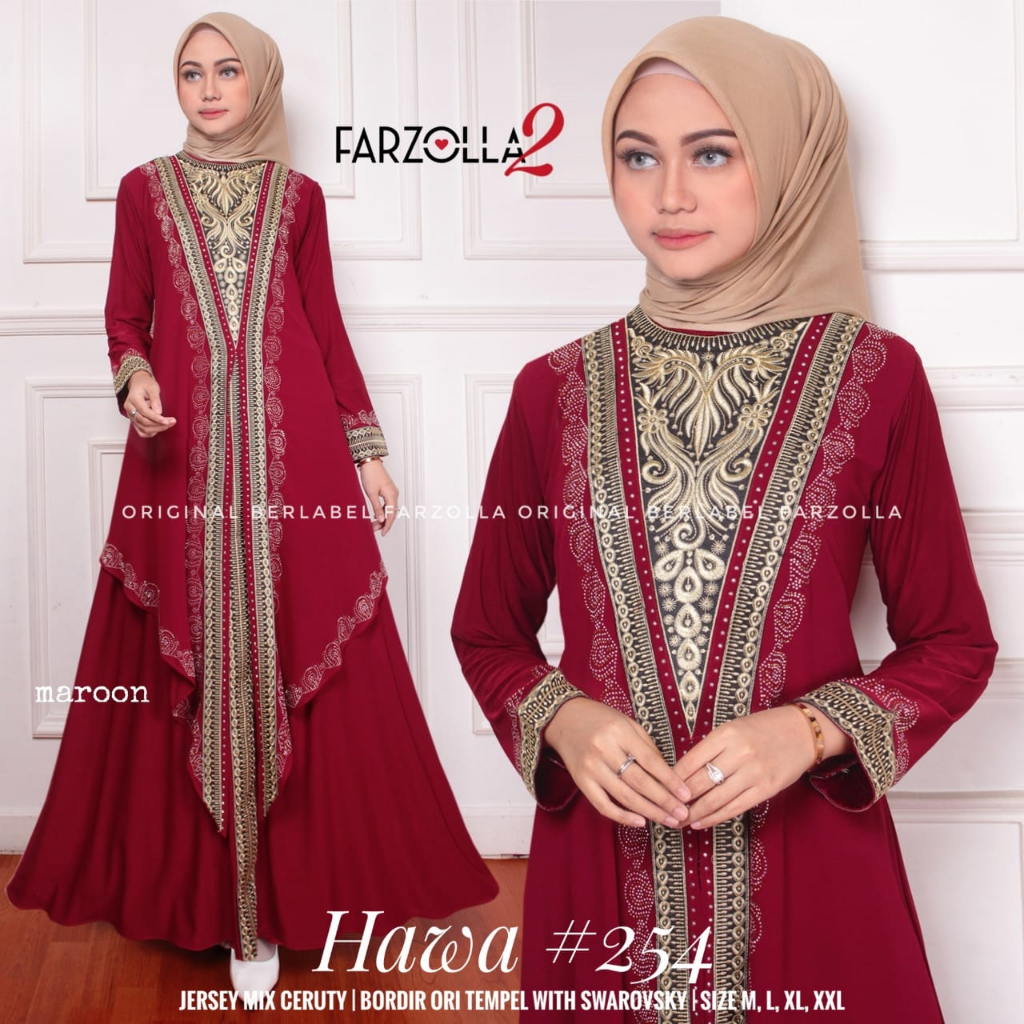 HAWA GAMIS KAFTAN MUSLIM BORDIR original produk by farzolla