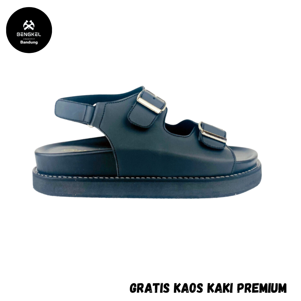 BENGKEL CIBADUYUT X BAR - Sofia Hitam sandal Wanita Platform sandal tali kasual wanita